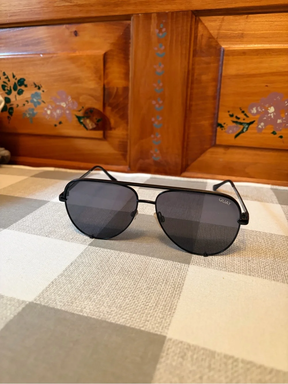 Quay Australia Black Aviator Sunglasses